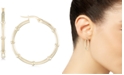 Macy's Polished Decorative Small Hoop Earrings in 10k Gold